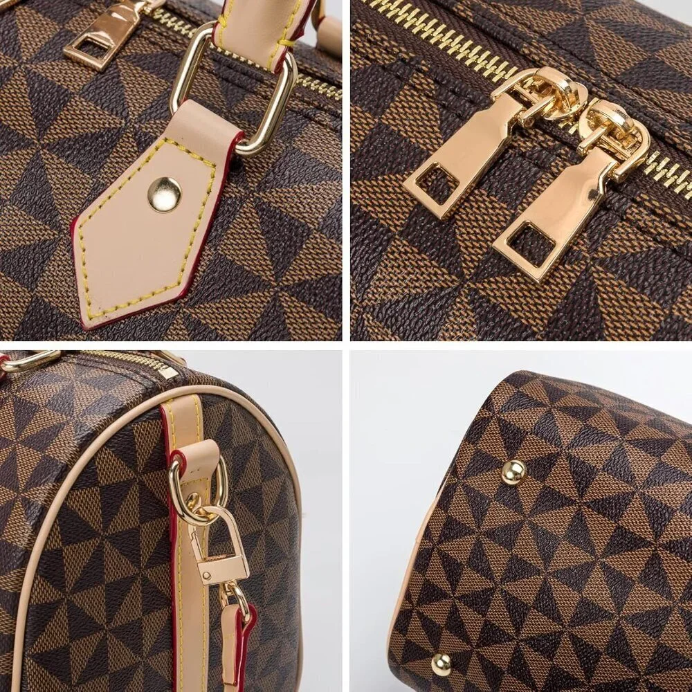 Women’s PU Leather Top Handle Bag Crossbody Satchel Large Purse